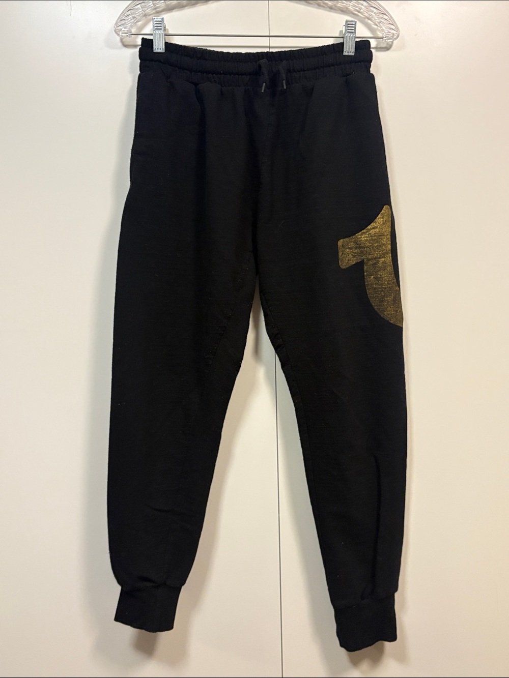 True Religion Loungewear Jogger Sweatpants featuring a gold horseshoe S